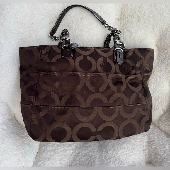 Vintage Design Coach Madison Geometric brown bag Nr.14133 - Picture 5 of 13